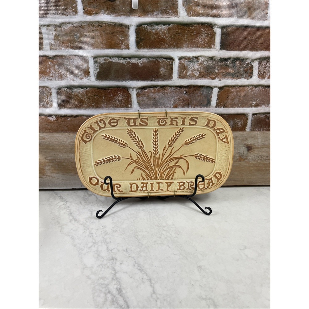 Holland Mold "Give Us This Day Our Daily Bread" ceramic bread platter